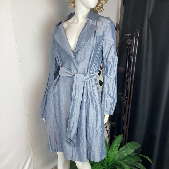 NWOT Ann Taylor Stylized Belted Trench Coat Lightweight - Picture 4 of 11